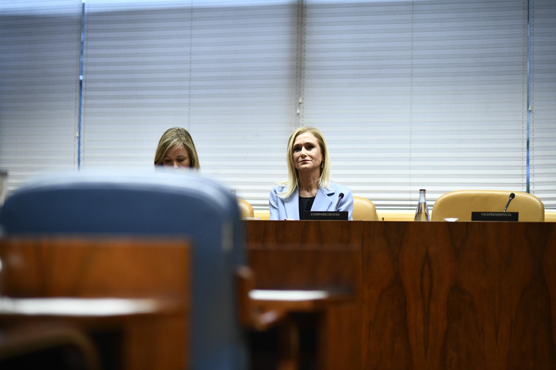 Cristina Cifuentes en la comisión de investigación de universidades de la Asamblea de Madrid