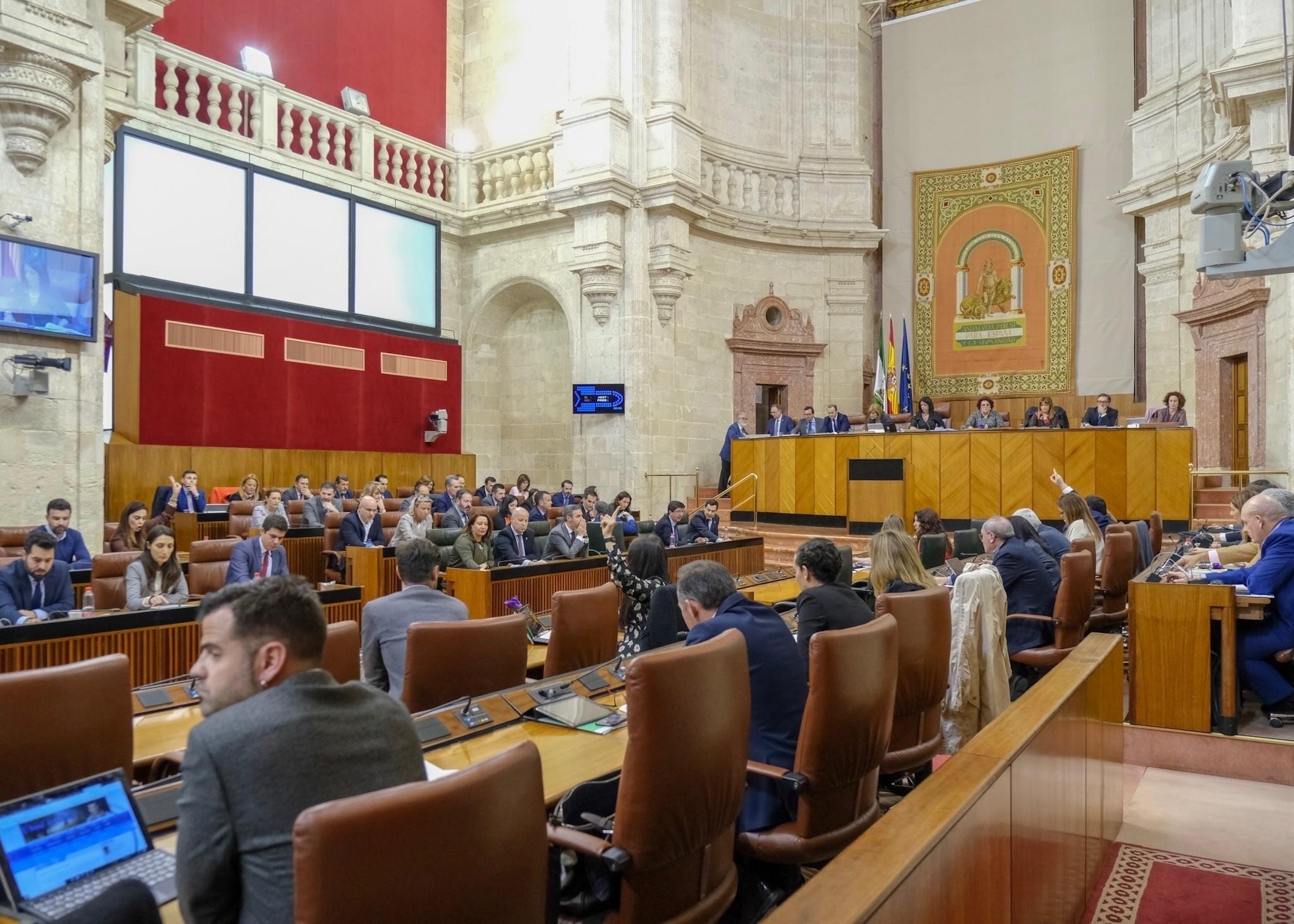 El Pleno del Parlamento andaluz durante una votación. Europa Press.