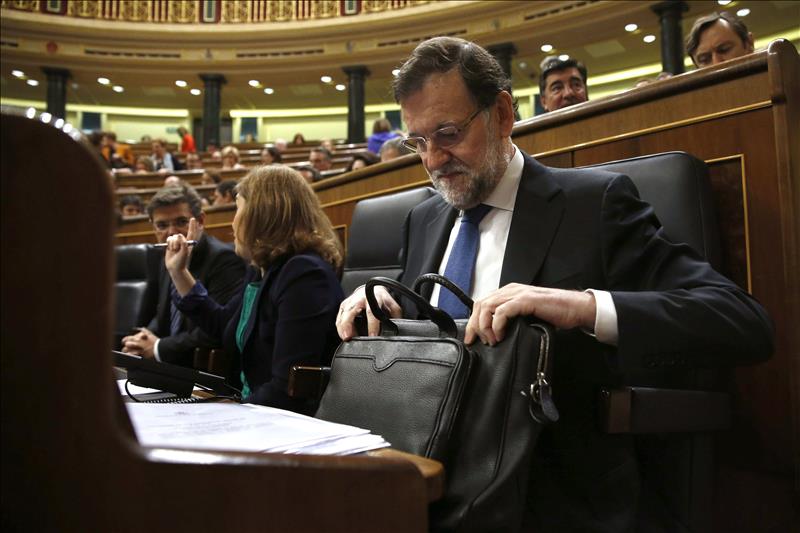 El presidente del Gobierno en funciones, Mariano Rajoy, en el Congreso de los Diputados