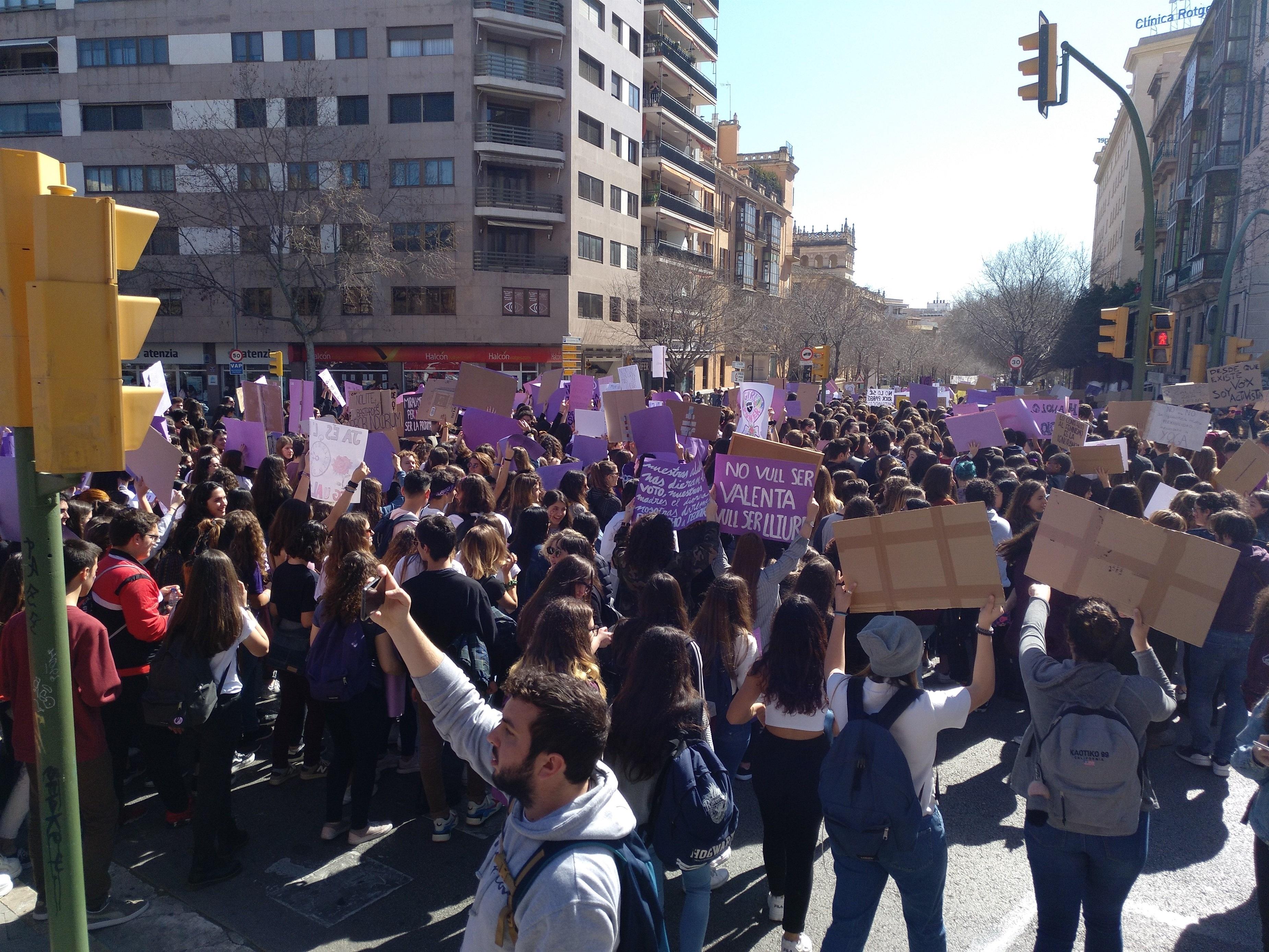 Concentración de estudiantes por el Día de la Mujer 8M. Fuente: EP.