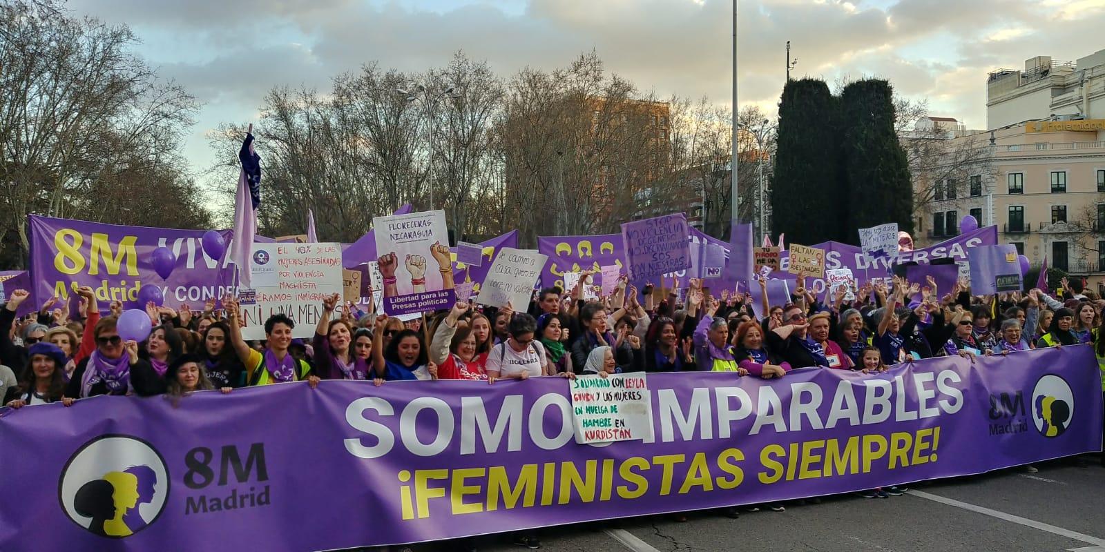 Cabecera de la manifestación del 8M en Madrid