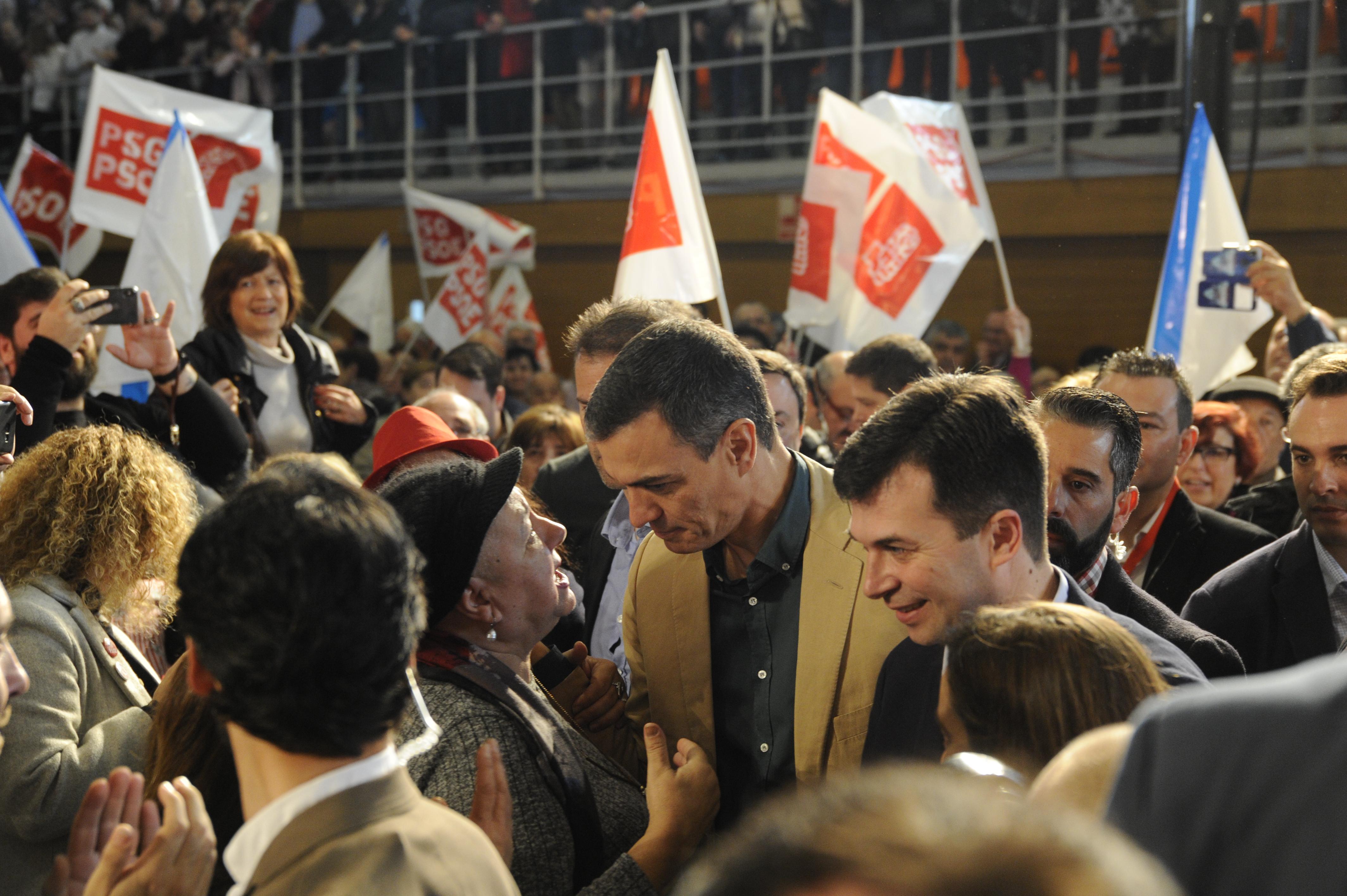 El presidente del Gobierno, Pedro Sánchez, asiste a un acto del PSdeG-PSOE