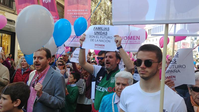 Ignacio Arsuaga en la manifestación contra el feminismo