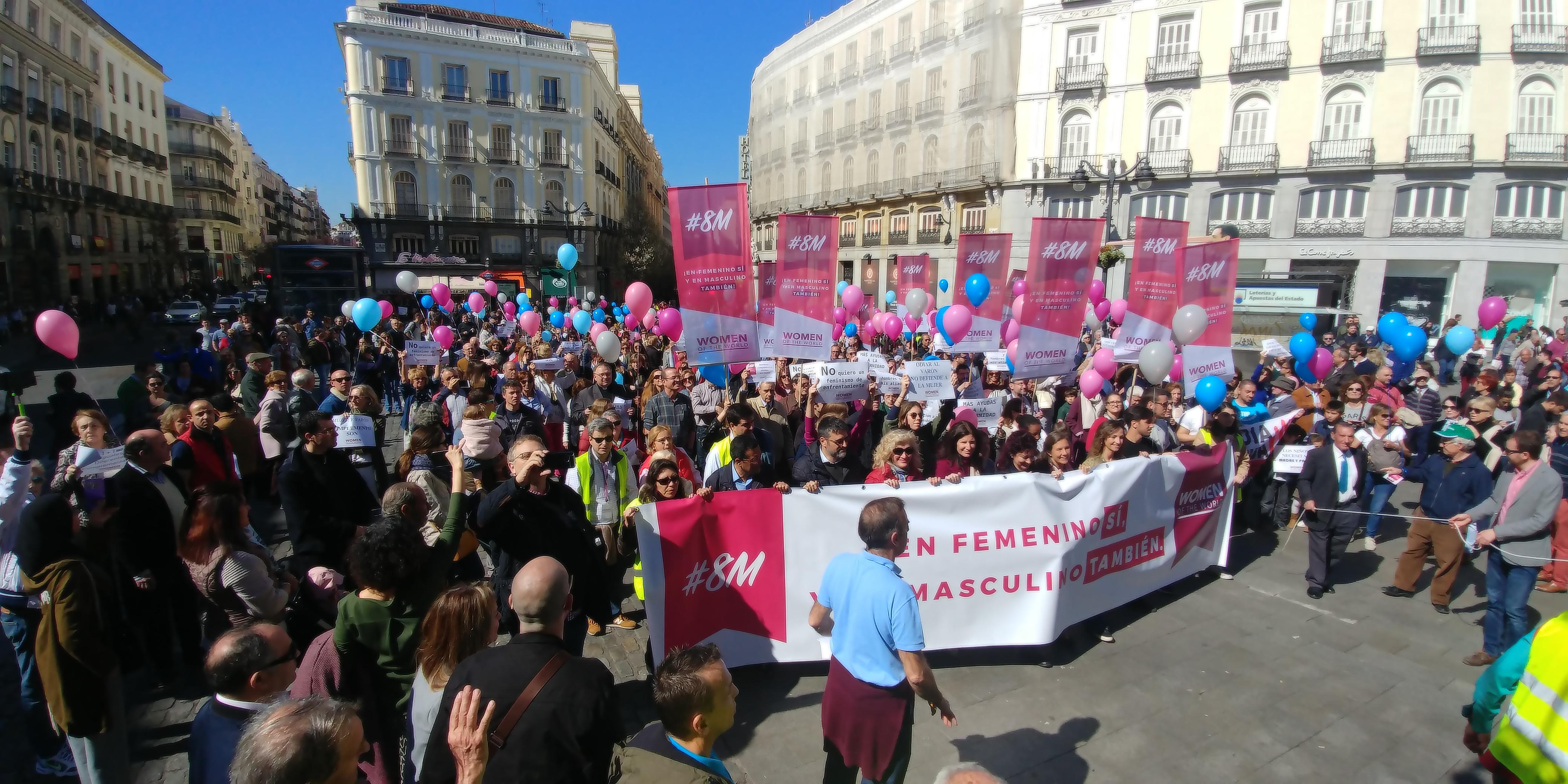 La ultraderecha se manifiesta en Sol para protestar contra el 8M