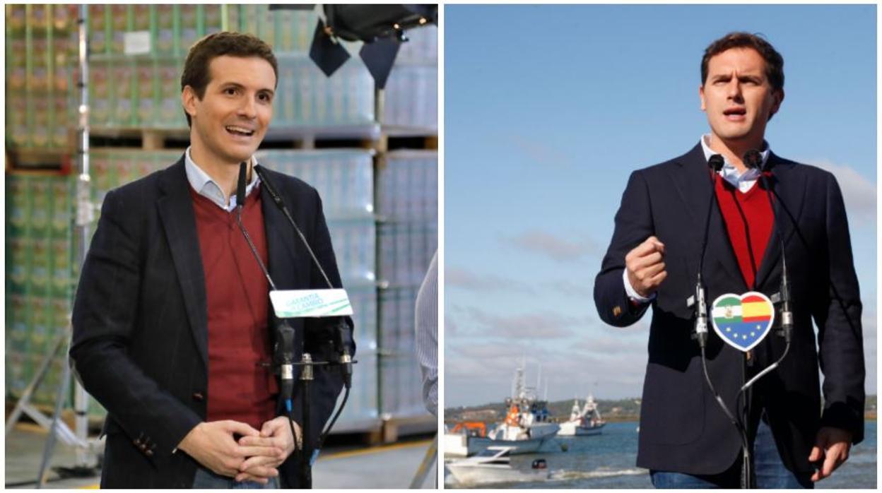 Albert Rivera y Pablo Casado con el mismo outfit en la campaña andaluza