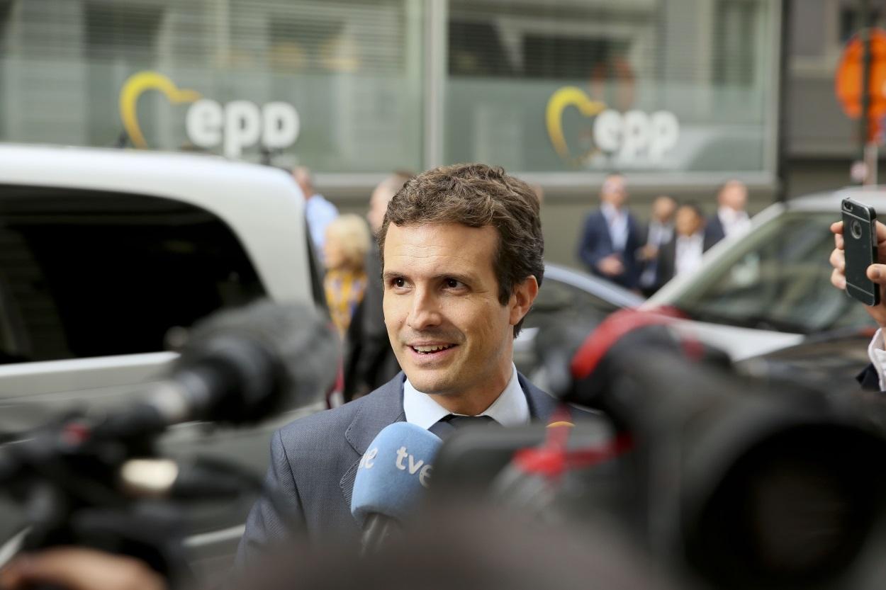 Pablo Casado en la cumbre del Partido Popular Europeo