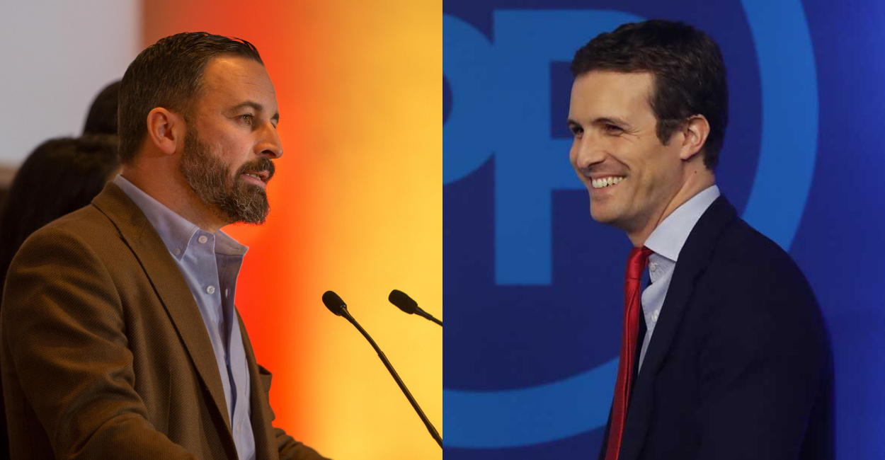 Fotomontaje con imágenes de Santiago Abascal y Pablo Casado. EP