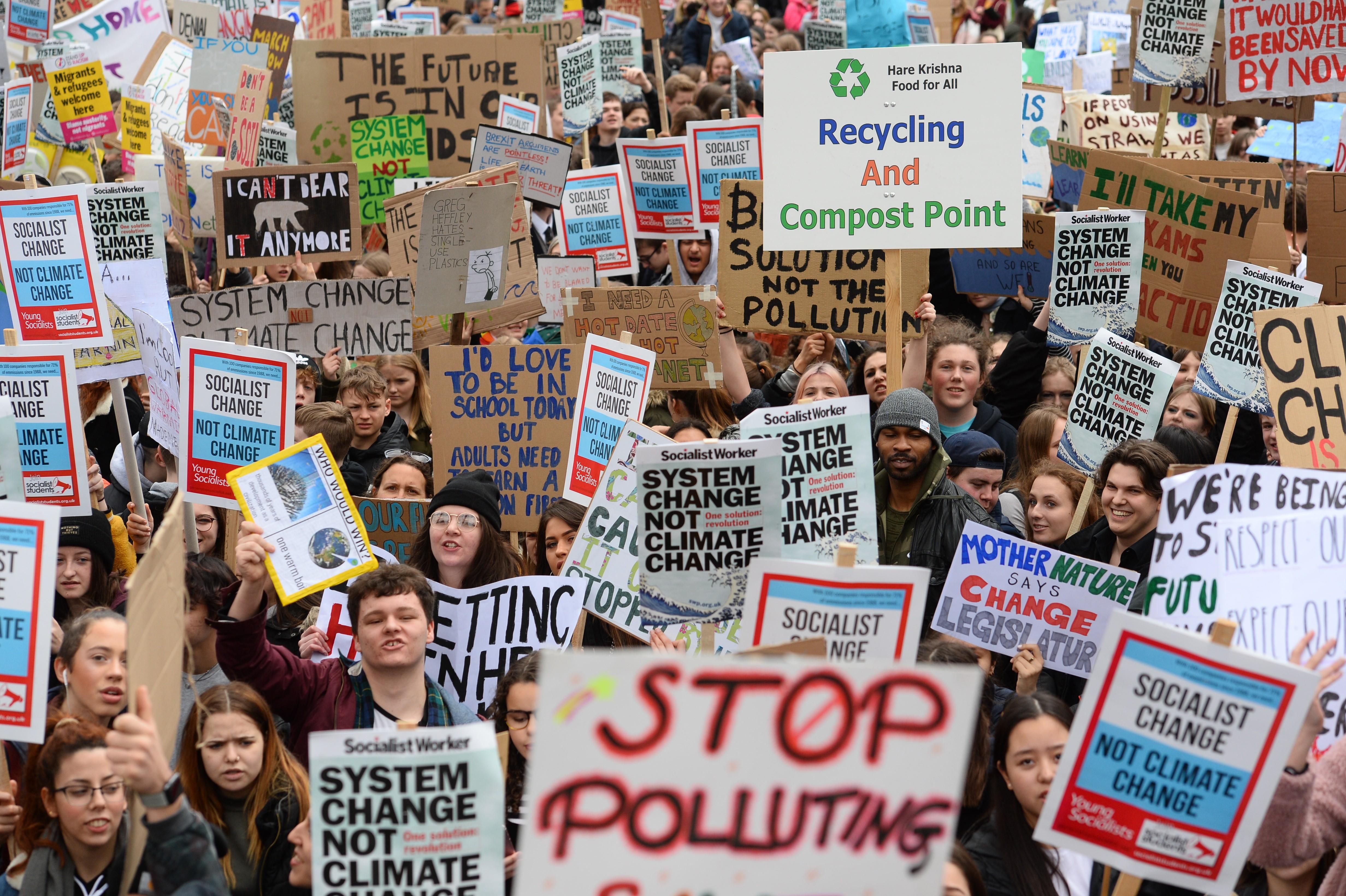 Protestas contra el cambio climático en Londres.