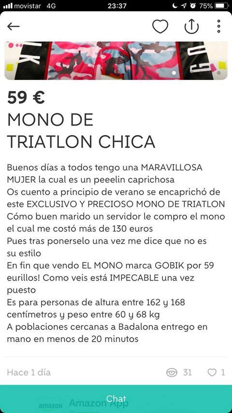 Mono de triatlón chica Mono de triatlón chica