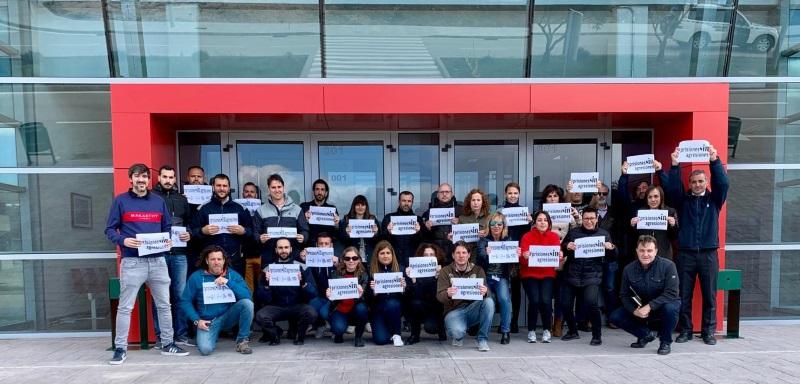 Funcionarios ante la cárcel de Archidona Málaga Funcionarios ante la cárcel de Archidona Málaga