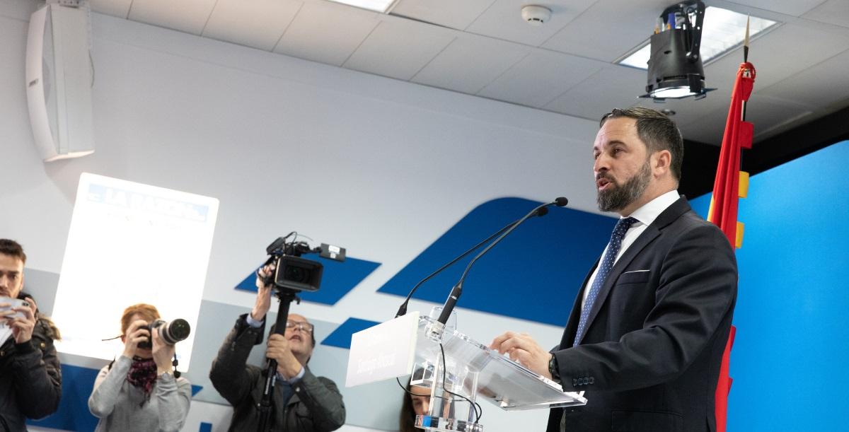 El presidente de Vox, Santiago Abascal. Fuente Vox