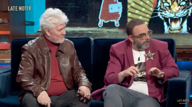 Alejandro Almodóvar y Bob Pop en 'Late Motiv'. Fuente: Movistar+