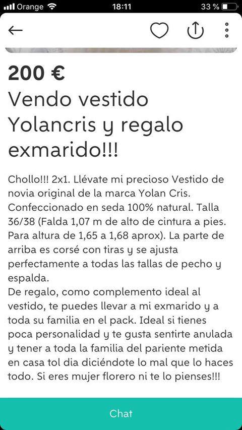 Vendo vestido Yolancris y regalo exmarido b Vendo vestido Yolancris y regalo exmarido b