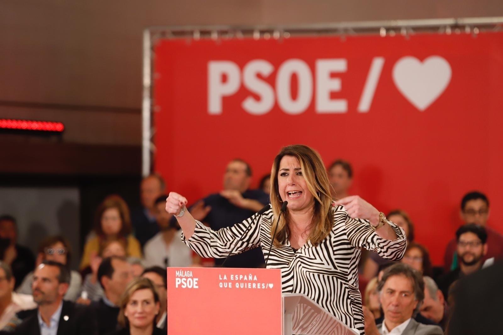 La secretaria del PSOE A Susana Díaz en un acto en Málaga. EuropaPress 