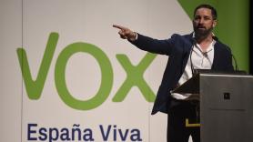 El presidente de Vox Santiago Abascal participa en un acto público en Huesca. Europa Press.