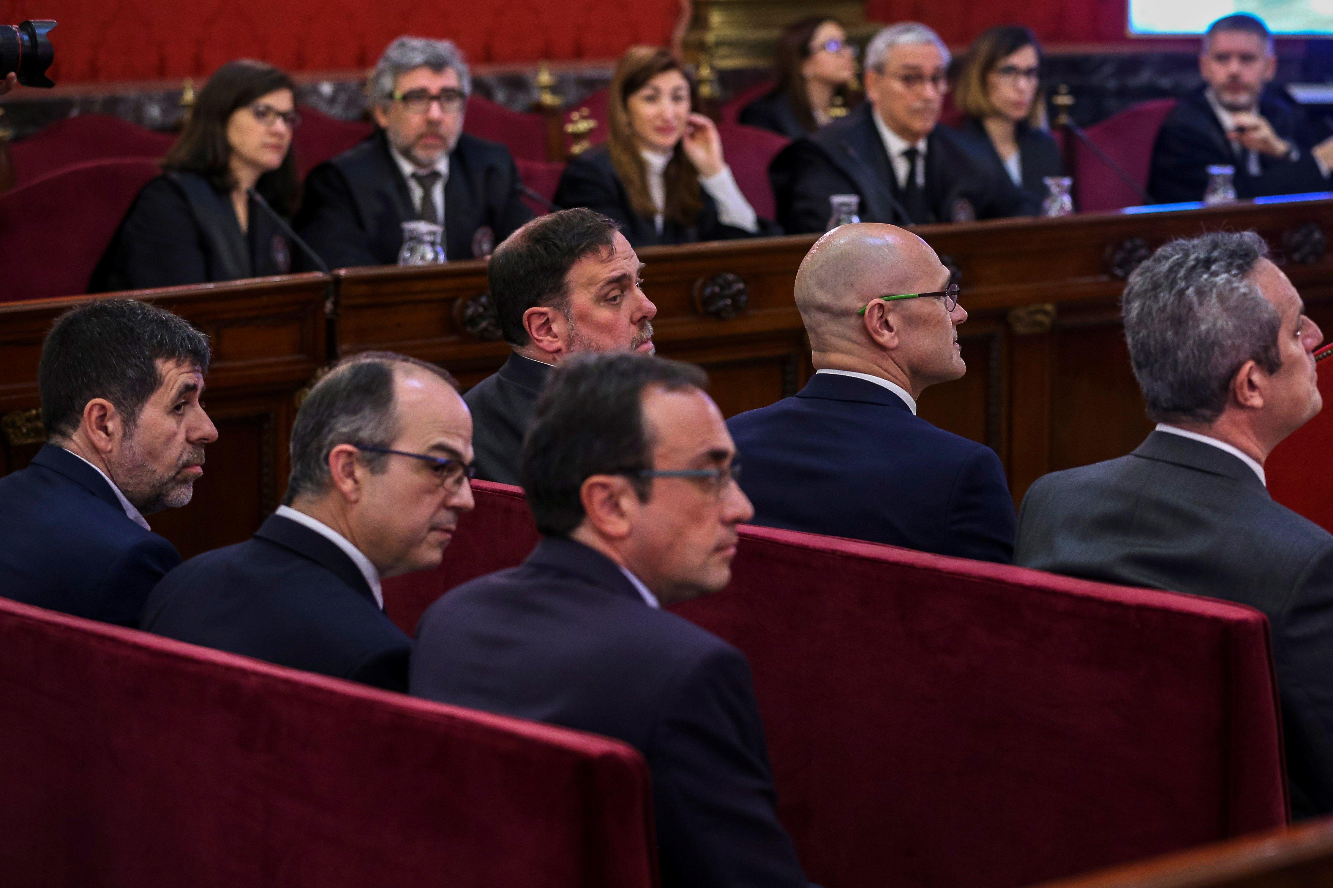 Los líderes independentistas acusados por el proceso soberanista catalán que derivó en la celebración del 1-O. Europa Press.