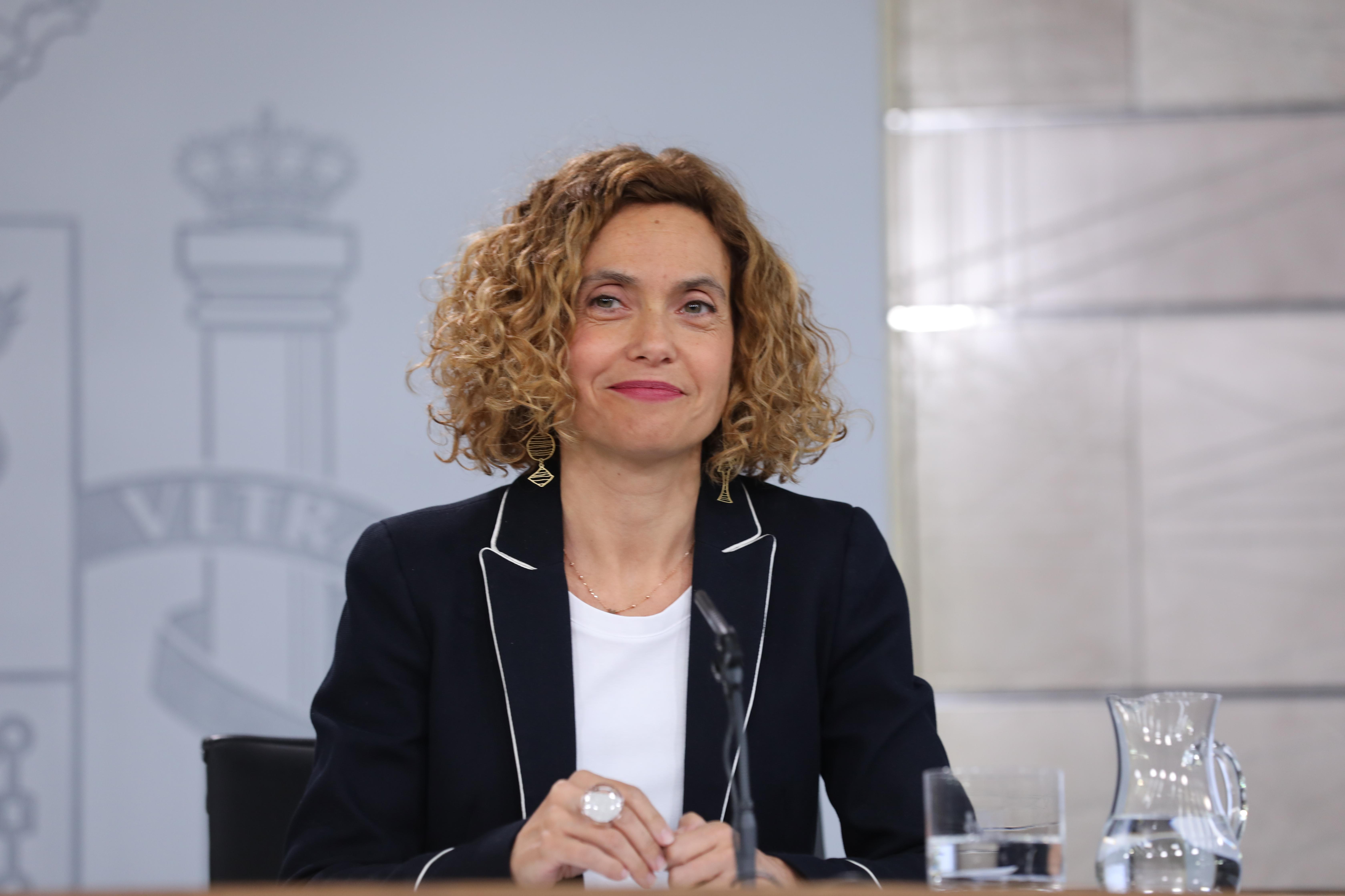La ministra de Política Territorial y Función Pública Meritxell Batet comparece ante los medios de comunicación tras la reunión del Consejo de Ministros en Moncloa 