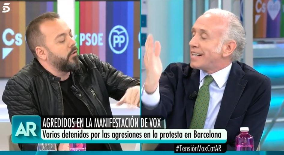Inda y Maestre, durante el rifirrafe en 'El programa de Ana Rosa'.