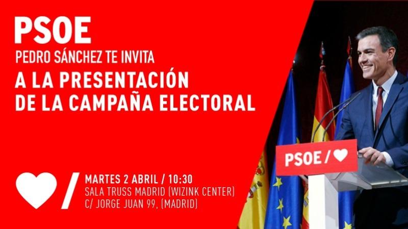 Cartel acto PSOE presentación campaña