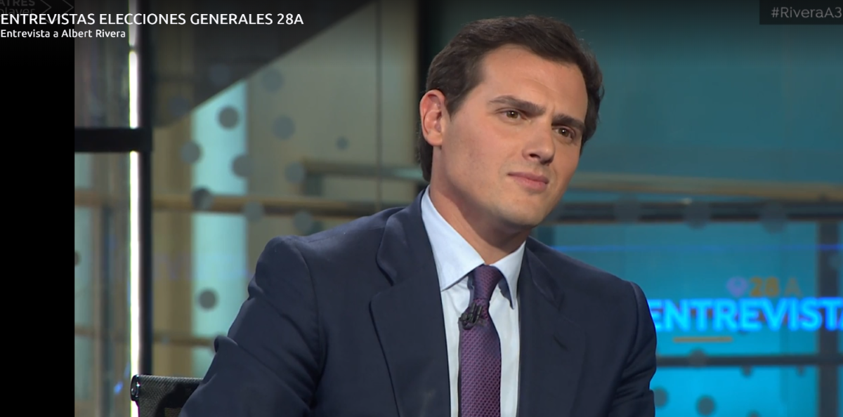 El presidente de Ciudadanos durante la entrevista en Antena 3