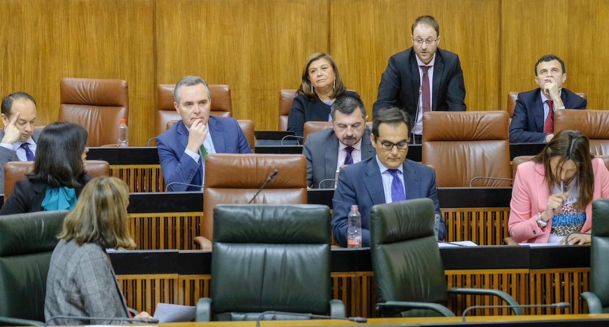 Bancada popular del Parlamento andaluz.