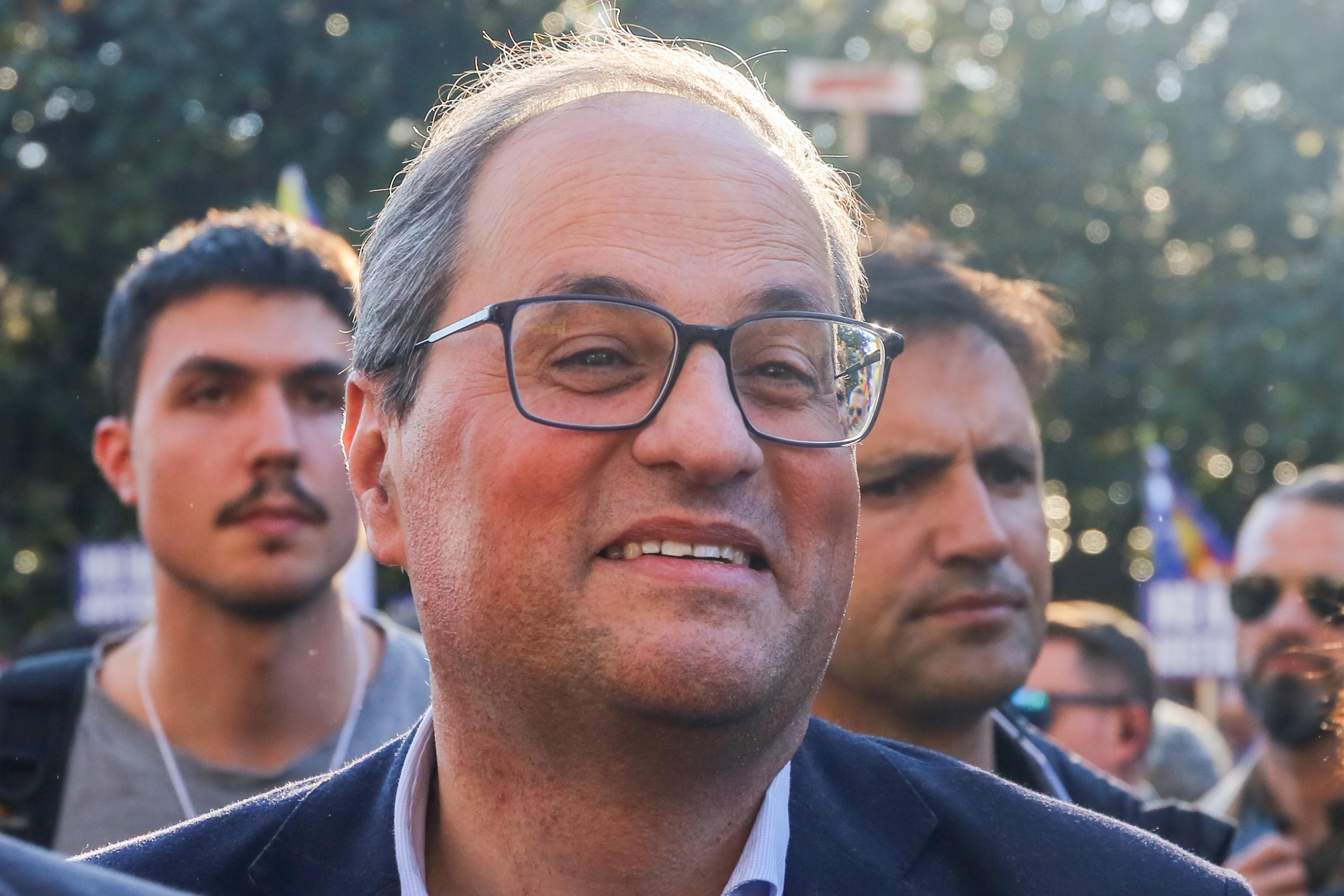 El presidente de la Generalitat, Quim Torra, en la manifestación independentista en Madrid contra el juicio del 'procés' - Ricardo Rubio Europa Press