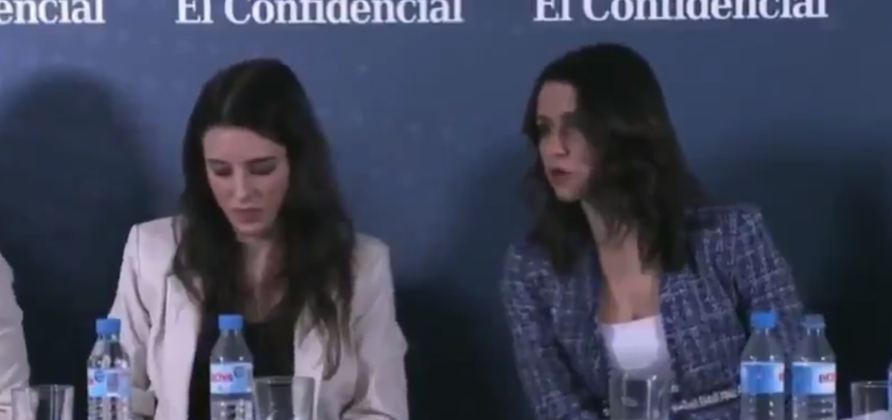 Inés Arrimadas durante el debate con Irene Montero