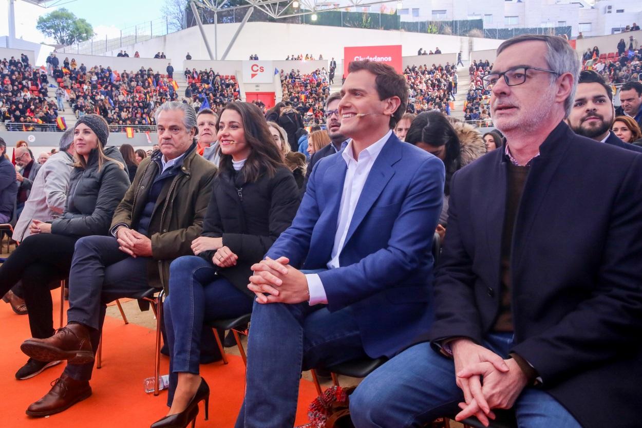 La cúpula de Ciudadanos, Albert Rivera, José Manuel Villegas e Inés Arrimadas