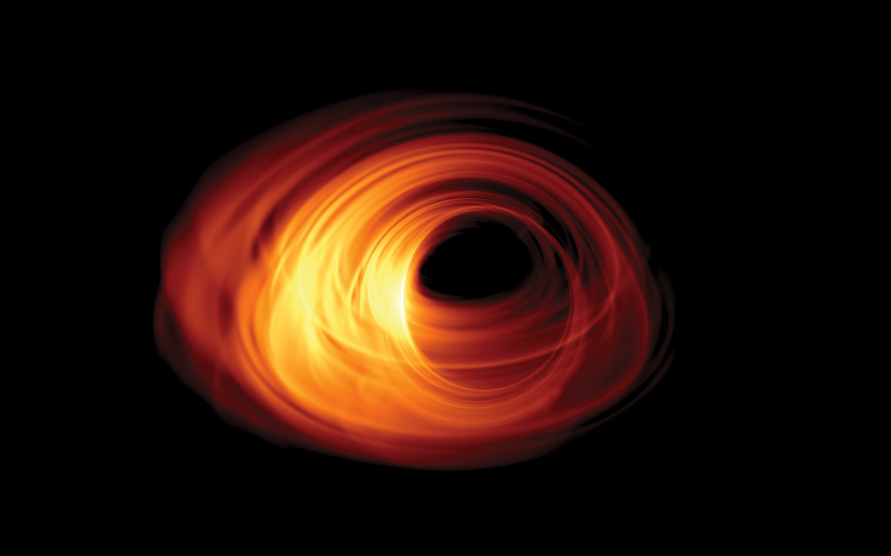 Representación de cómo sería M87.