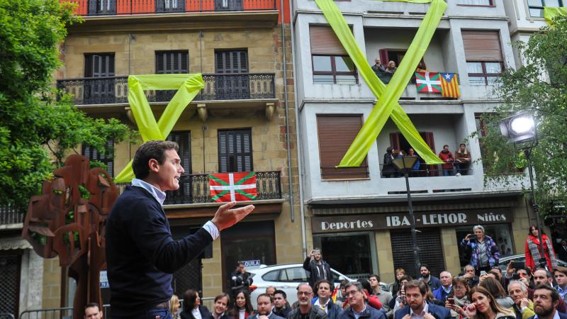 El presidente de Ciudadanos Albert Rivera en un mitin de Cs en Rentería San Sebastián - EuropaPress
