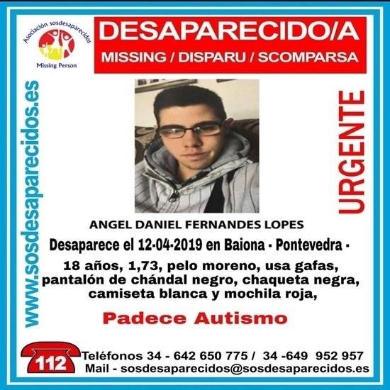 Imagen y descripción del joven de 18 años desaparecido en Baiona