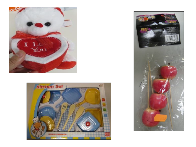 Oso panda de peluche, de Balong Toys, y las manzanas de Fiesta Import