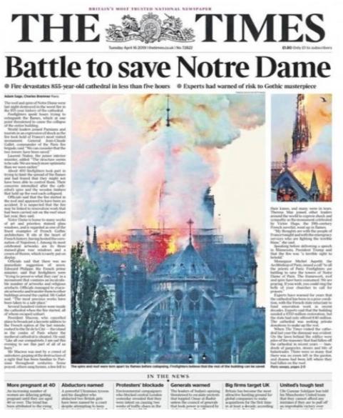 The Times. Batalla para salvar Notre Dame
