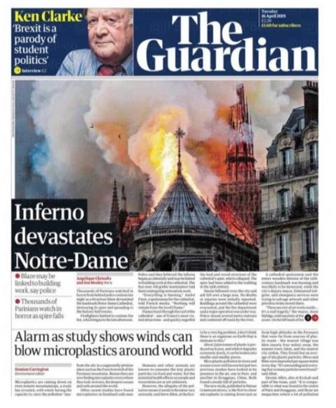 The Guardian. El infierno devasta Notre-Dame