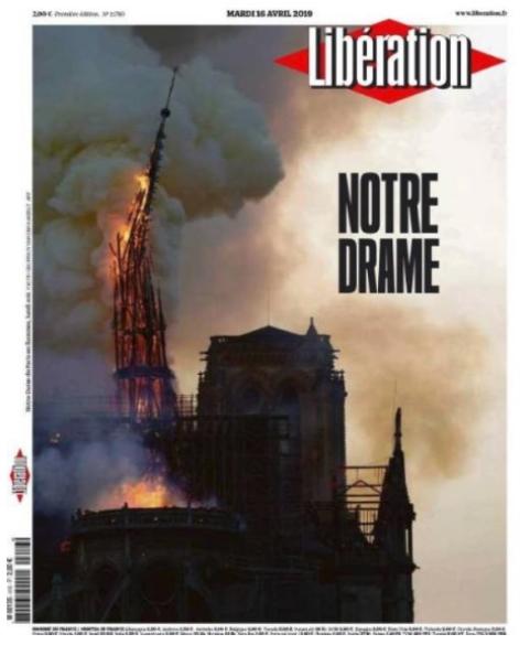 Portada del periódico parisino 'Libération'