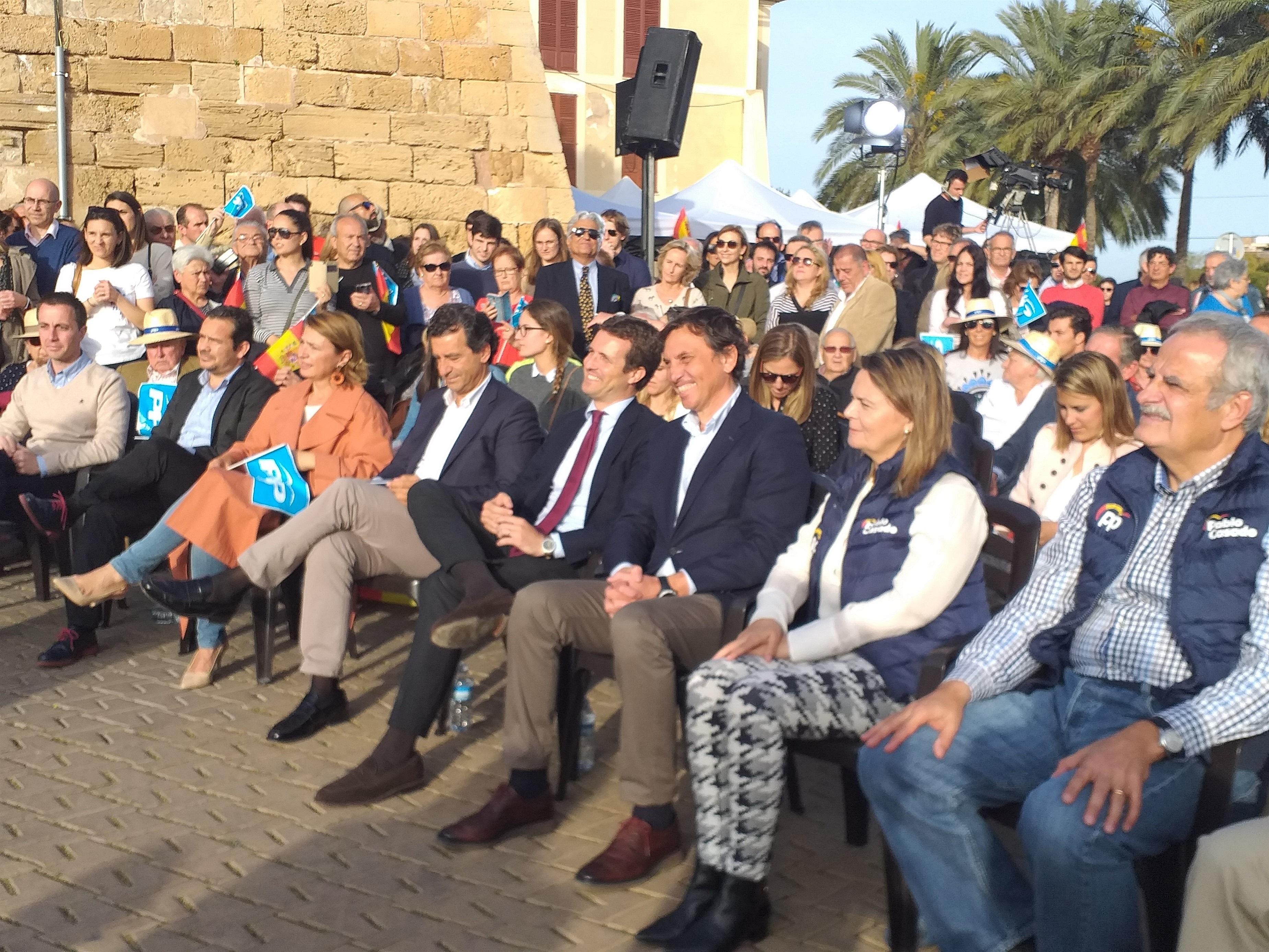 Pablo Casado en el acto central de campaña del PP balear en Palma.