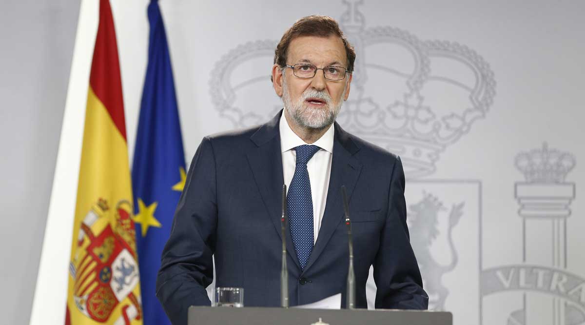 Mariano Rajoy, en rueda de prensa en La Moncloa.