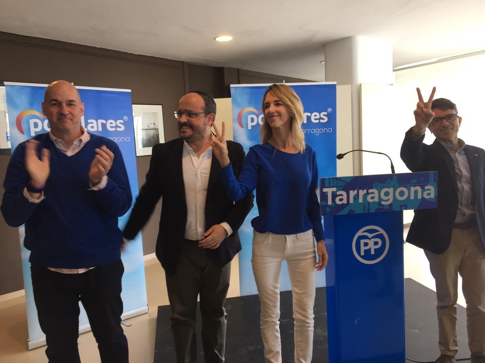 La candidata del PP al Congreso por Barcelona Cayetana Álvarez de Toledo este domingo en Salou