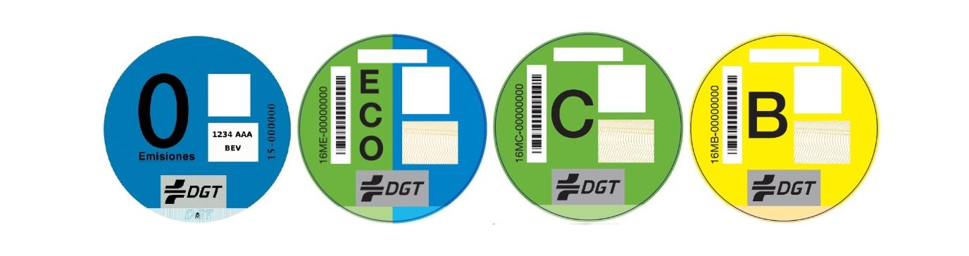 Los distintivos ambientales de la DGT, obligatorios a partir del