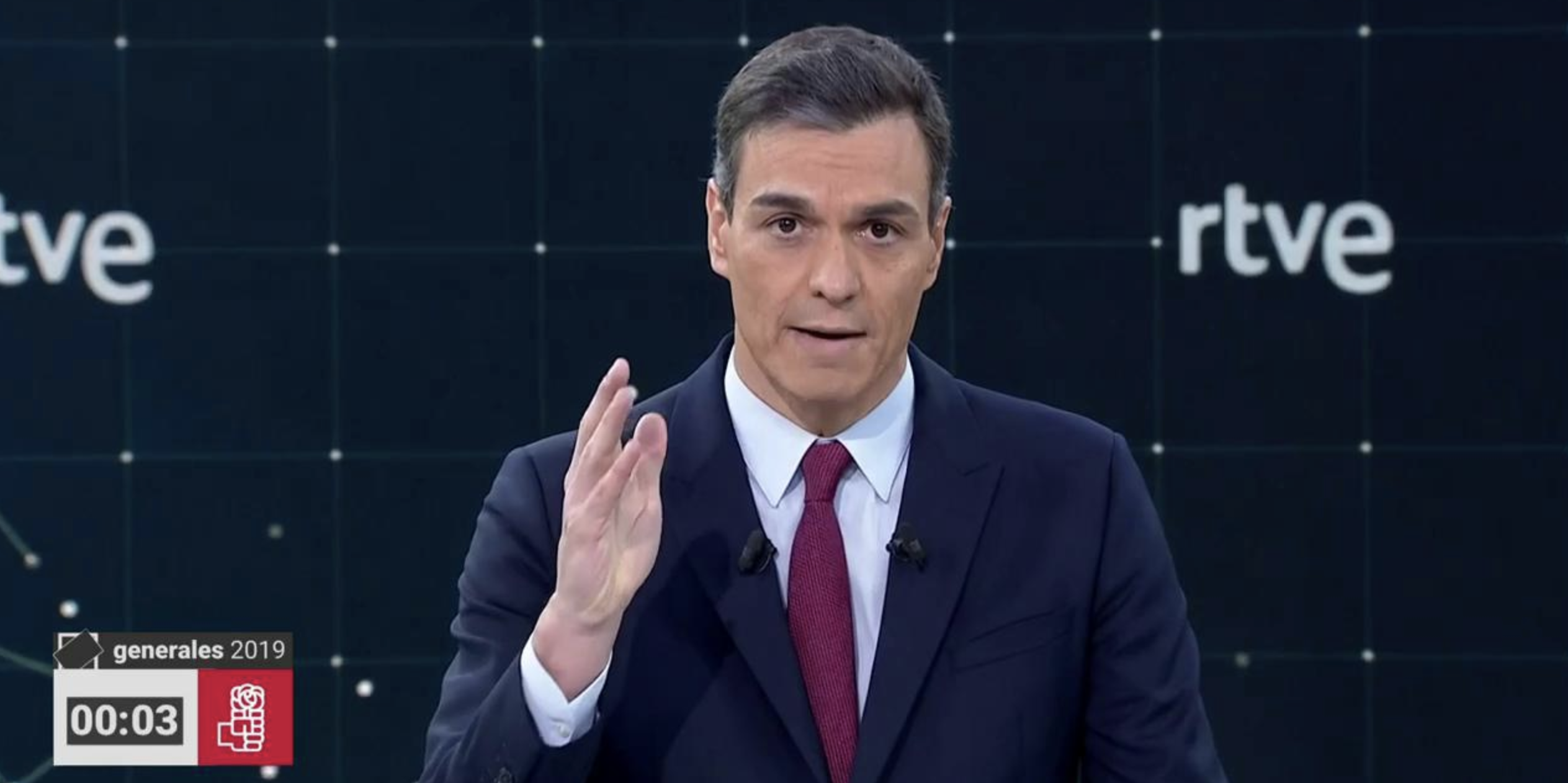 Casado, Sánchez y Rivera en el debate de RTVE.