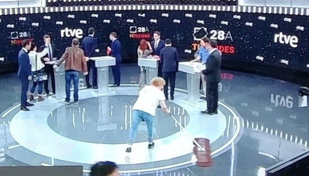 Momentos previos al debate electoral de RTVE
