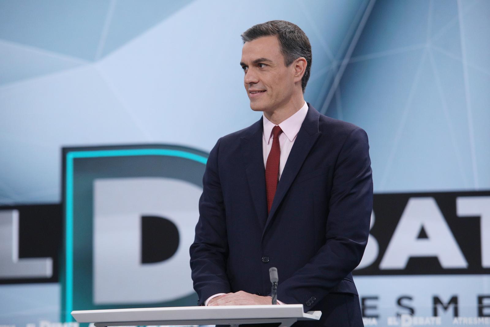 Pedro Sánchez en el debate de Atresmedia
