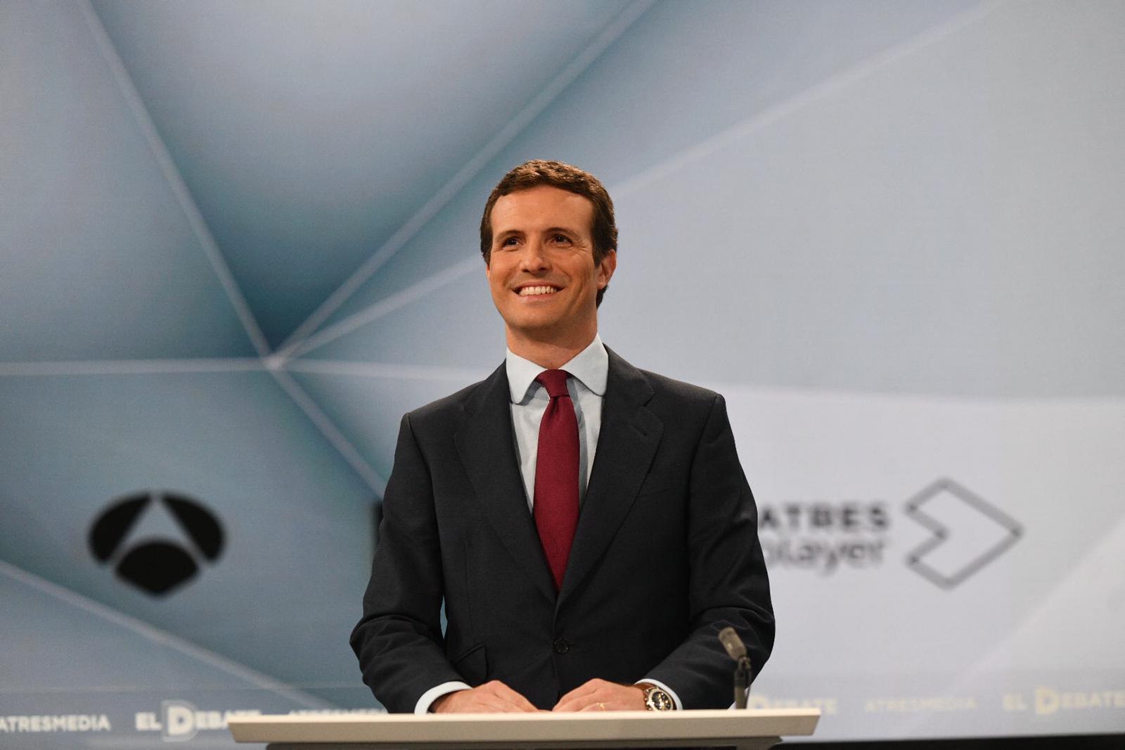 Casado durante el debate de Atresmedia