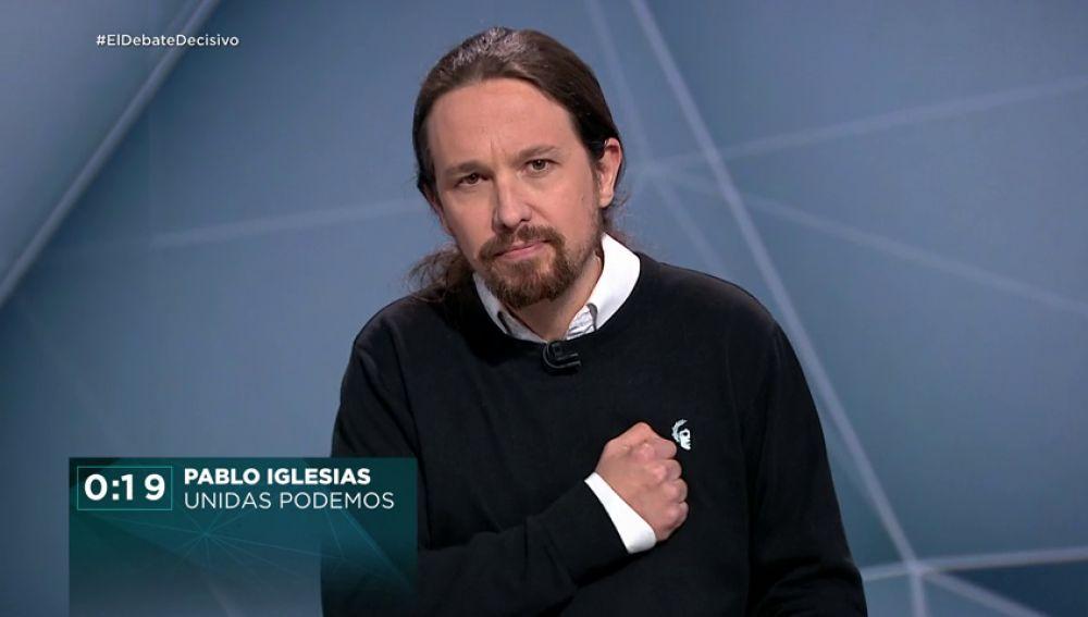 Pablo Iglesias en el debate de Atresmedia
