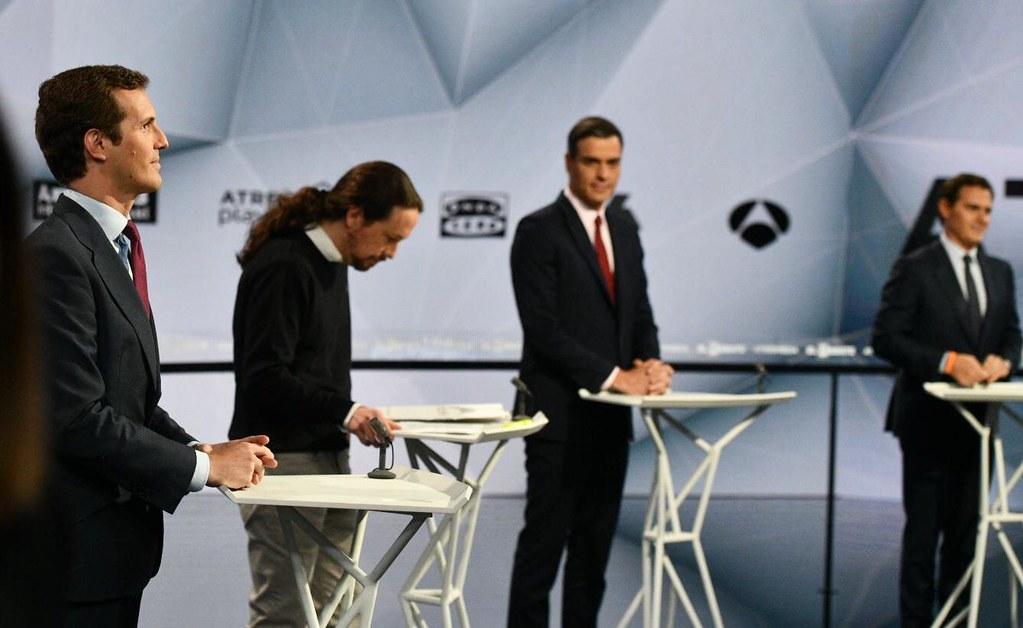Los cuatro candidatos en el debate de Atresmedia. FLICKR PP