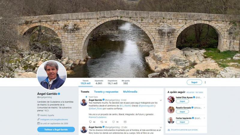 Garrido actualiza su perfil de Twitter y se presenta como candidato de Ciudadanos Garrido actualiza su perfil de Twitter y se presenta como candidato de Ciudadanos