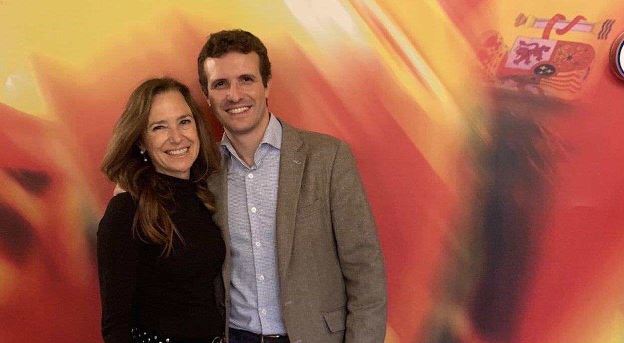 La candidata del PP por Sevilla, Teresa Jmenez-Becerril, y el presidente del partido, Pablo Casado. TWITTER