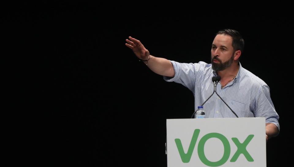 Santiago Abascal en un acto electoral