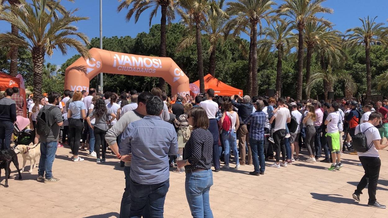 Fotografía del mitin de Albert Rivera en Valencia