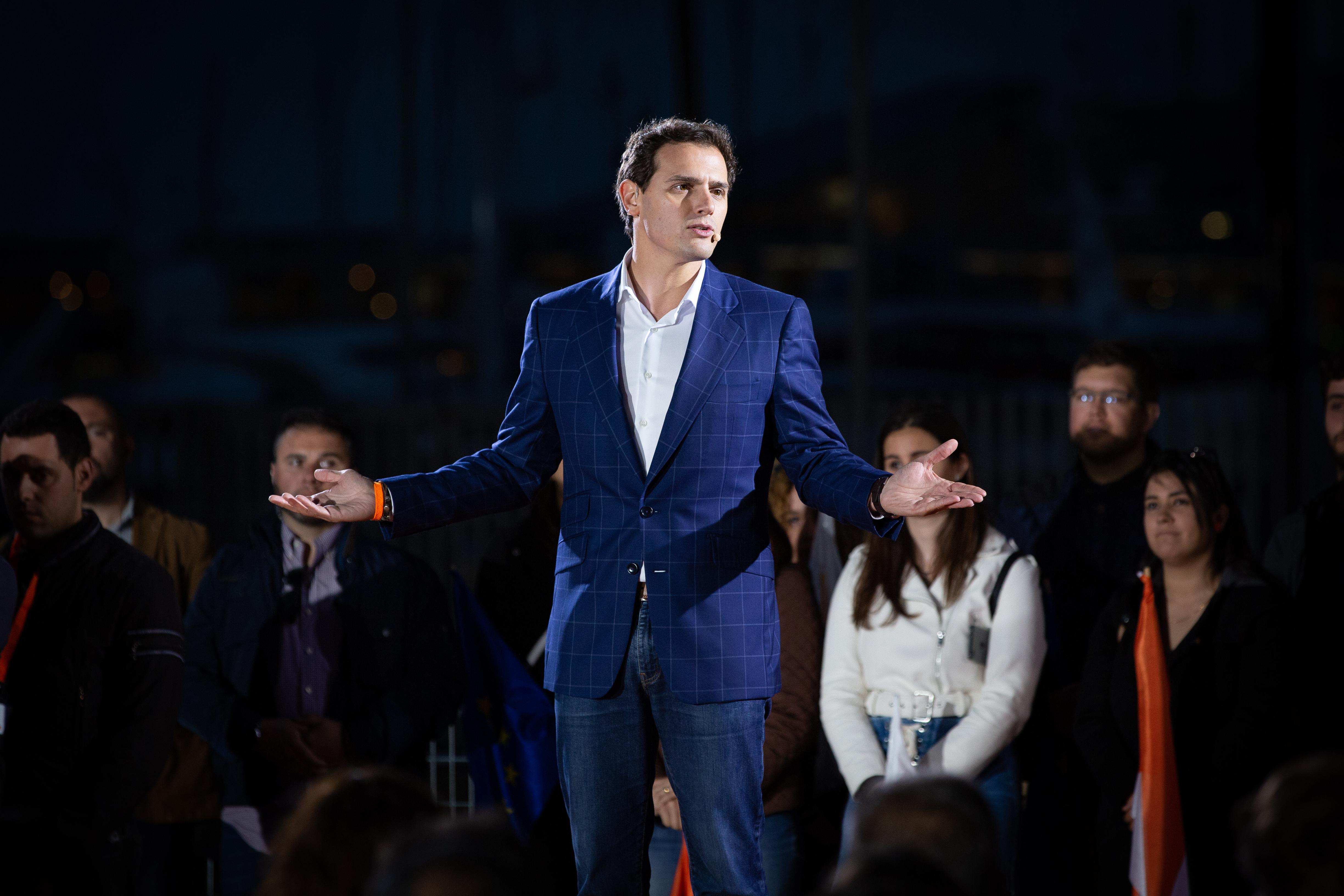 Albert Rivera en un mitin de Ciudadanos en Bacelona